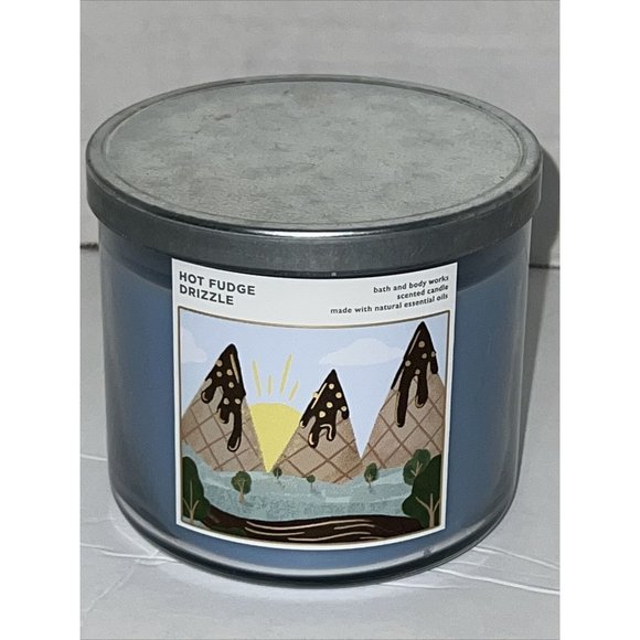Bath & Body Works HOT FUDGE DRIZZLE 3-Wick Scented Candle 14.5oz NEW - Picture 1 of 11